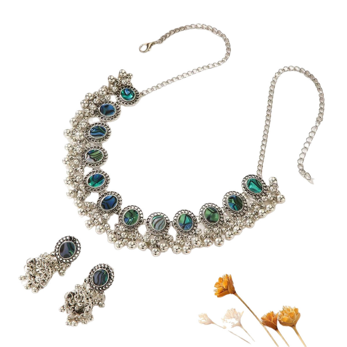 European And American Retro Indian Style Abalone Shell Bohemian Round Ethnic Style