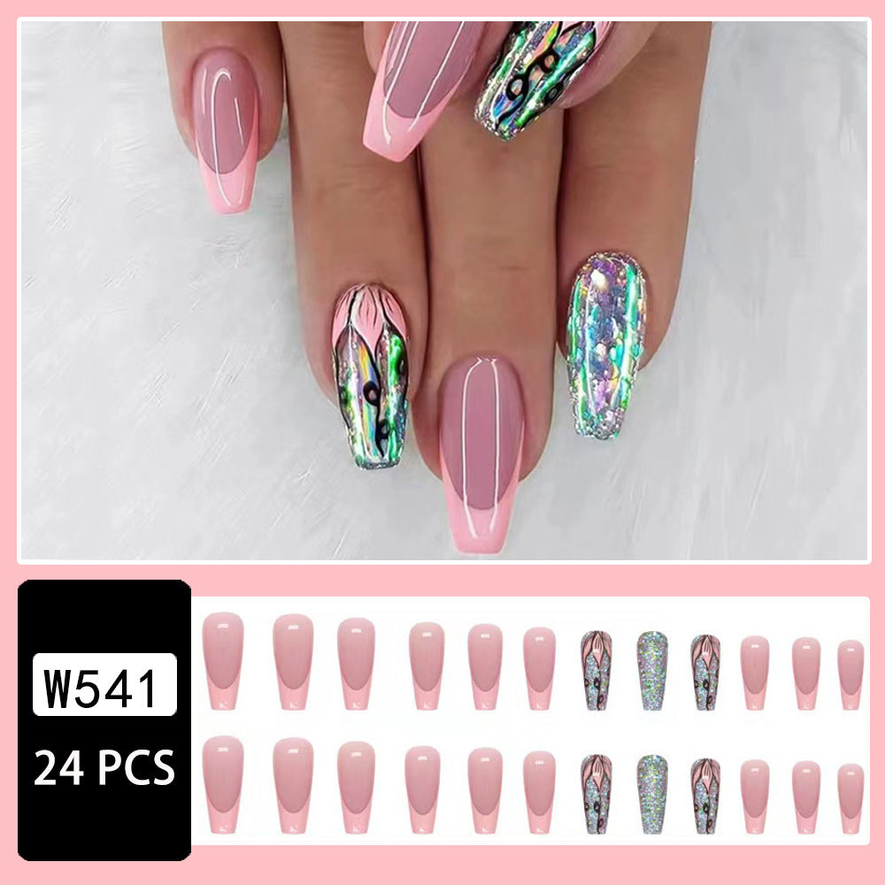 Mid-length European And American Pop French Manicure