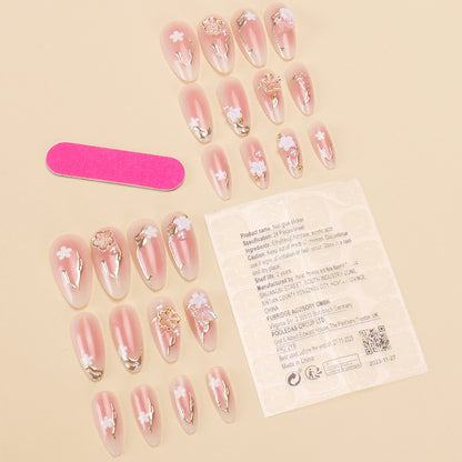 Wear Nail Flower Gilding Nail Tips Gradient