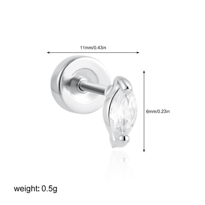 Stainless Steel 18K Gold Zircon Ear Bone Stud Titanium Steel Mini Ear Studs