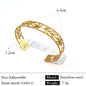 Stainless Steel Plated 18K Flower Titanium Steel Open-end Bracelet