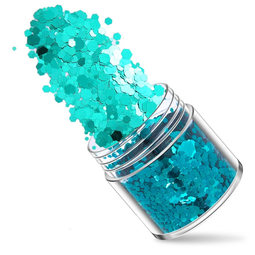 Green Manicure Set 12 Colors Mixed Nail Sequins Glitter Powder Gradient Laser Powder