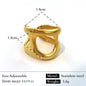 Glossy Stainless Steel Plated 18K Gold Simple Ring