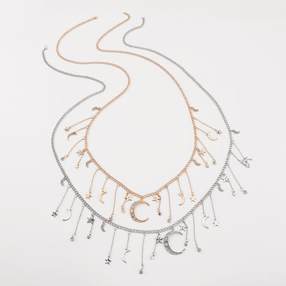 Fashion Temperamental Tassels Star Moon Waist Chain Creative Sexy