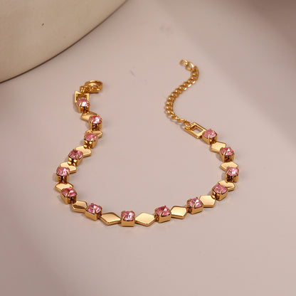 Temperamental Bracelet Color Zircon Non-fading High-grade Sense Ornament