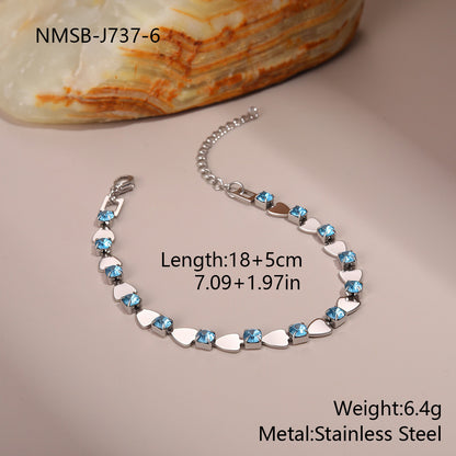 Temperamental Bracelet Color Zircon Non-fading High-grade Sense Ornament