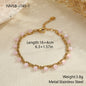 Colorful Beaded Stainless Steel Necklace Gold-plated Double Layer Twin All-match Clavicle Chain