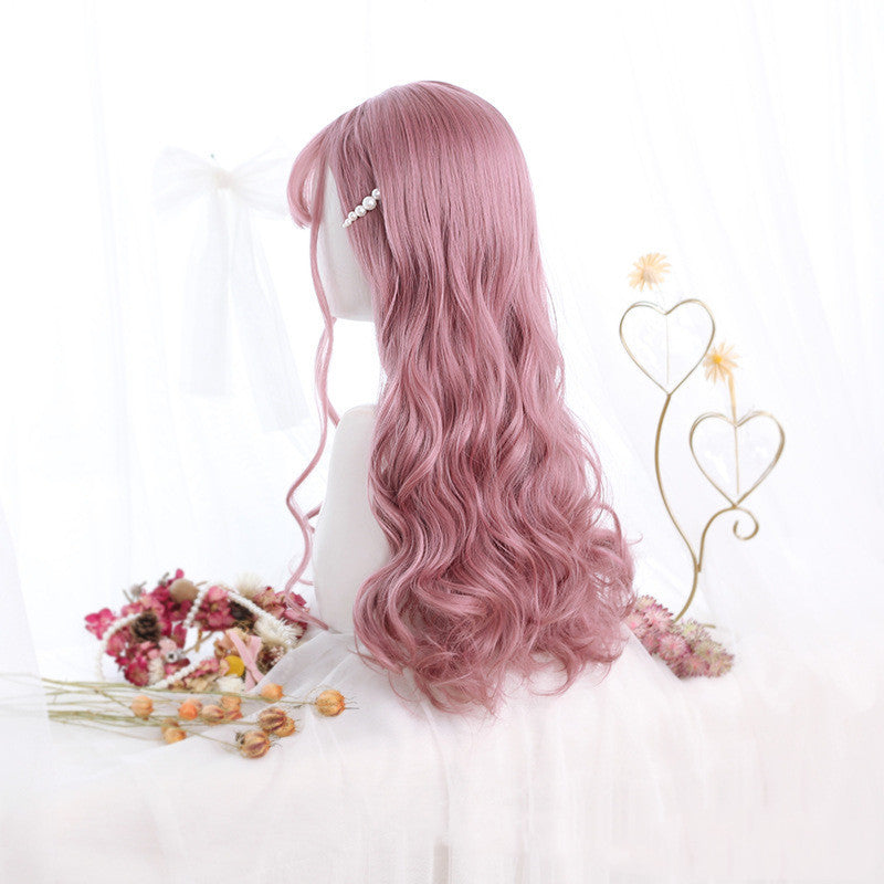 Long Curly Hair Fashion Full Headgear Air Bangs Chemical Fiber Wig