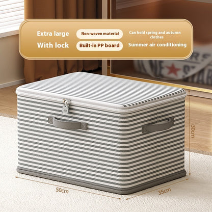 Clothes Storage Box With Lock Household Storage Basket