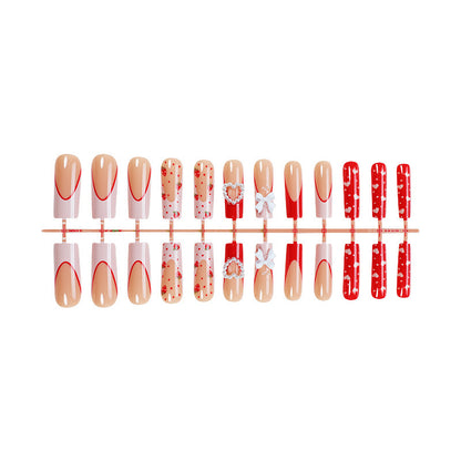 Valentine's Day Super Long Water Pipe Wear Handmade Nail Stickers