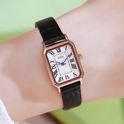 Women's All-match Waterproof Retro Small Square Watch