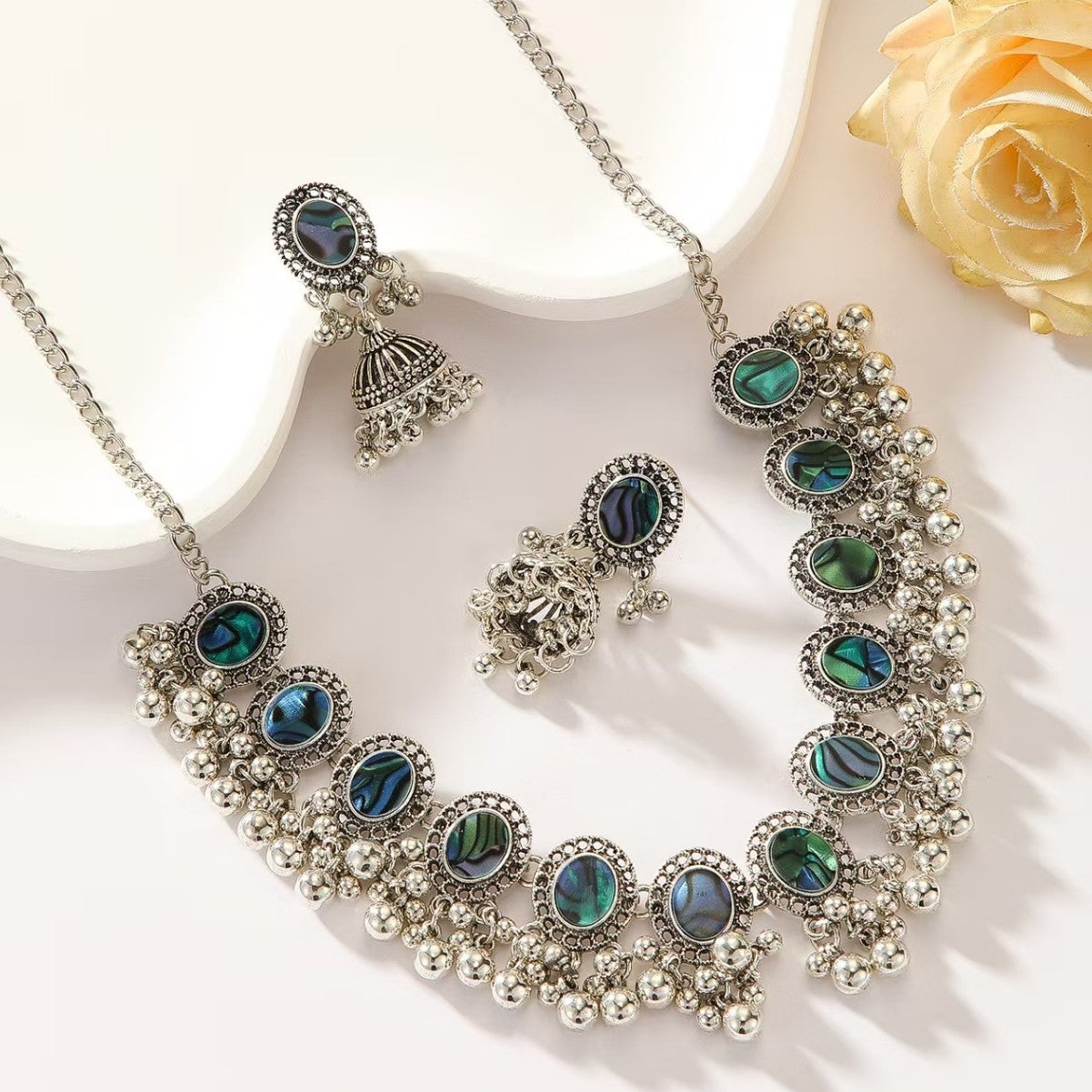 European And American Retro Indian Style Abalone Shell Bohemian Round Ethnic Style