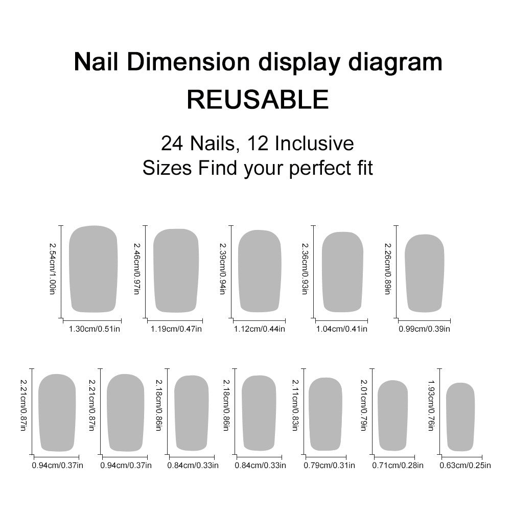 Finished Product Wear Nail Rose Red Medium Rectangular