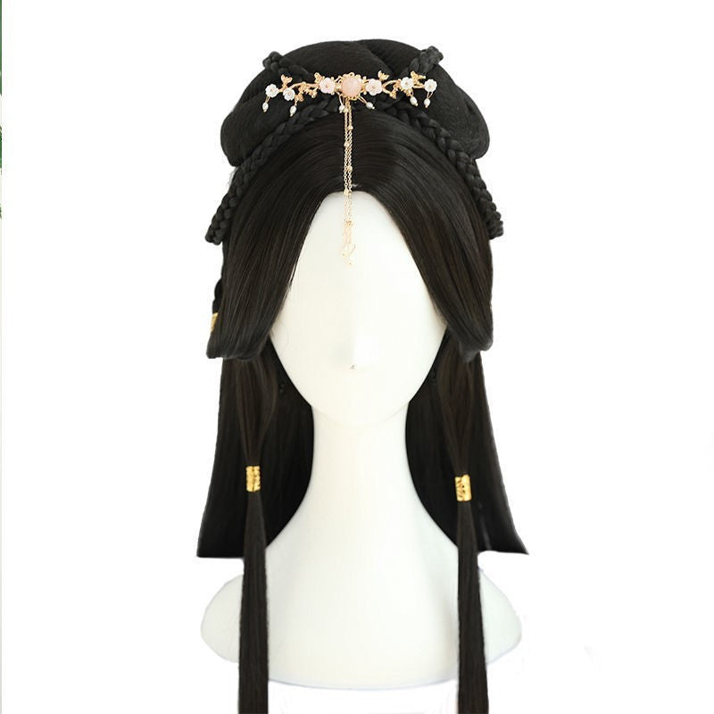 Ancient Costume Wig Female Ancient Style Han Chinese Clothing Lazy Whole Head Cover