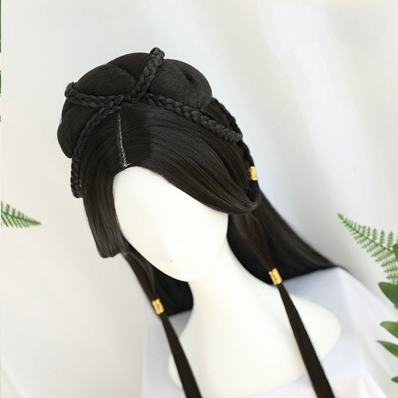 Ancient Costume Wig Female Ancient Style Han Chinese Clothing Lazy Whole Head Cover
