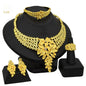 Women's Saudi Bridal Necklace Bracelet Earrings Four-piece Ring Set