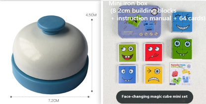 Wooden Expressions Toy Wooden Magic Cube Face Pattern Building Blocks Educational Montessori Toys Wooden Matching Block Puzzles