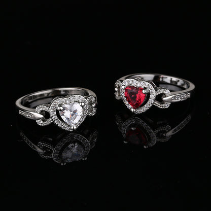 Women's Red Heart-shaped Wedding Ring Personalized Bracelet