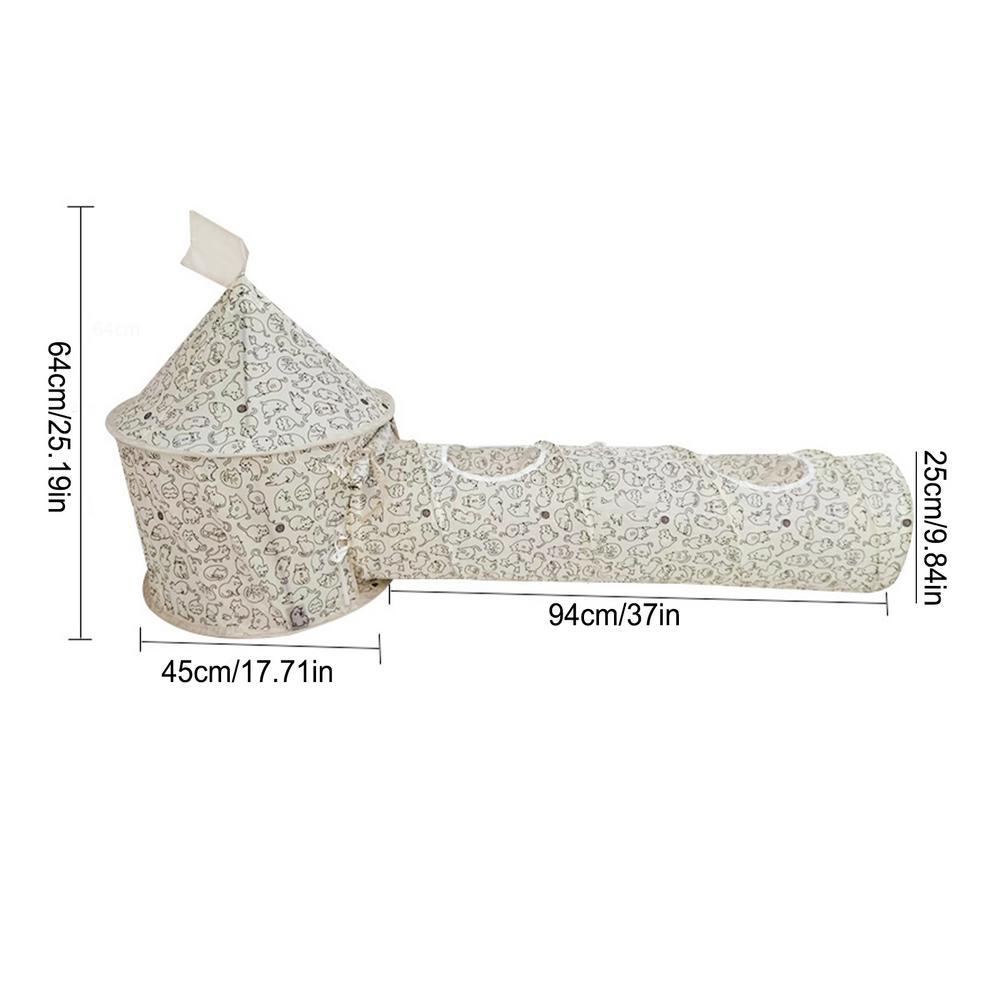 Cat Play Tunnel Folding Interactive Bunny Tent Tunnel Foldable Cat Tent Tubes Portable Indoor Outdoor Kennel Cat Tunnel Tube Toy