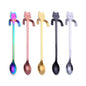 Cross-border 304 Stainless Steel Spoon Cartoon Cat Handle Hanging Coffee Spoon