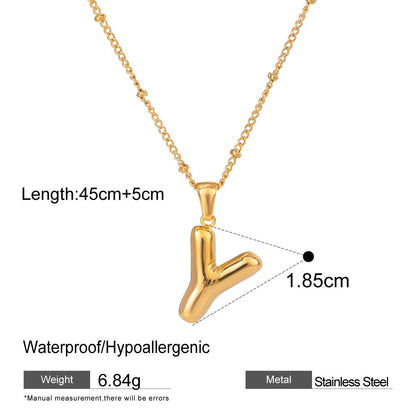Stainless Steel Letter Necklace Advanced