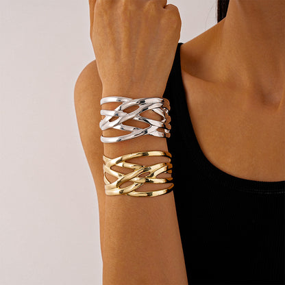 Fashion Multi-layer Glossy Geometric Bracelet For Women