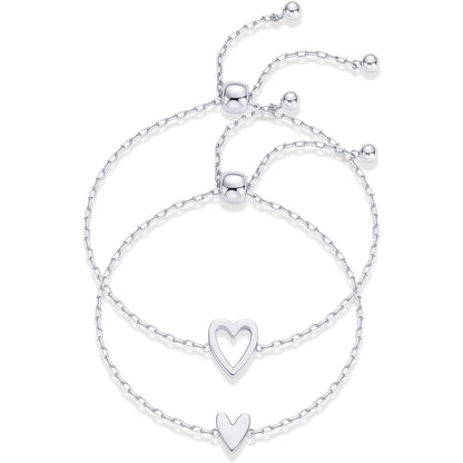 Women's Hollowed Heart Shape-shaped Pendant Two-piece Set Bracelet