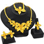Women's Jewelry Suit Necklace Earring Ring Bracelet Four-piece Set