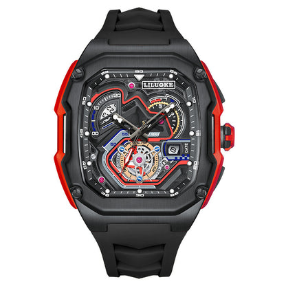 Three-Dimensional Hollow Waterproof Luminous Sports Multifunction Quartz Watch