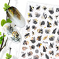 Summer Fruit Black and White Hot Gold and Silver Nail Stickers Nail Decals