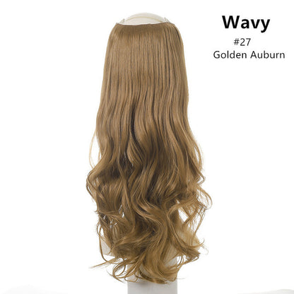 Wavy U Part Wigs for Women Clip in Hair Extension Invisible Half False Synthetic Wig Long Blonde Black Natural Hairpieces