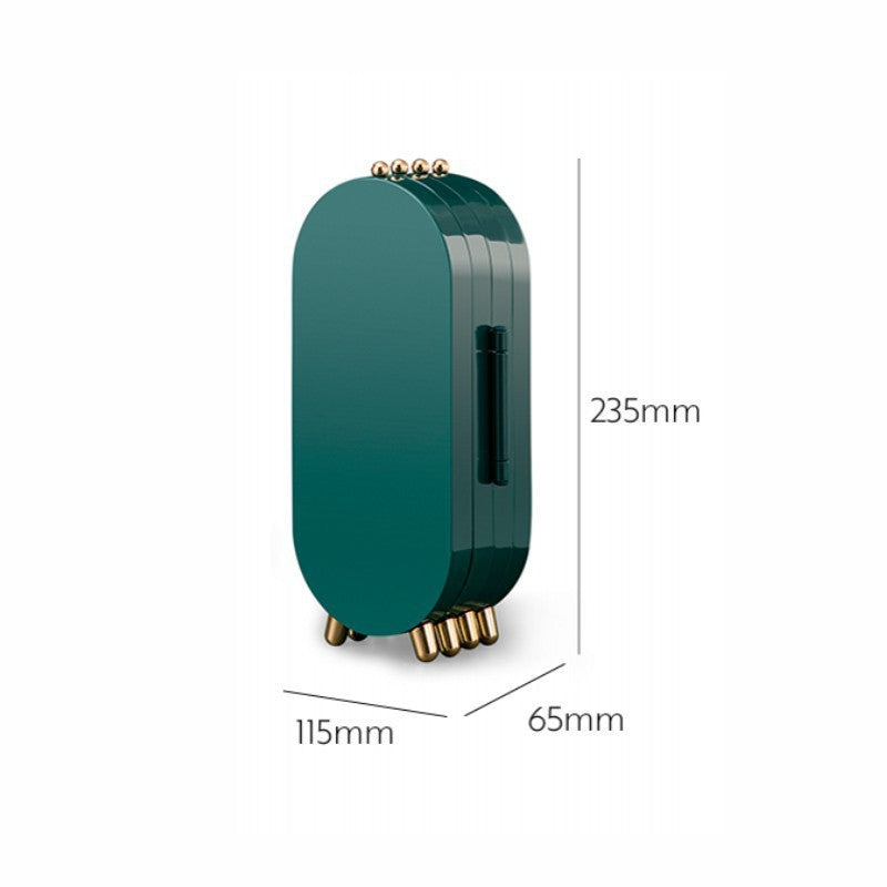 Jewelry Storage Box Desktop Dustproof Earrings Earrings Necklace Storage Box Screen Folding Jewelry Organizer