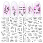 Cross-Border Nail Stickers New Japanese European And American 3D Hot Stamping Full Stickers Black And White Rose Heart-Shaped Ink Nail Decals