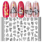 Cross-Border Nail Stickers New Japanese European And American 3D Hot Stamping Full Stickers Black And White Rose Heart-Shaped Ink Nail Decals