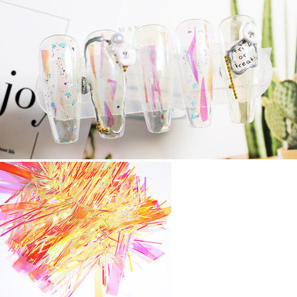 High Brightness Aurora Paper Mirror Symphony Cellophane Nail Art Accessories Phototherapy Nail Sticker