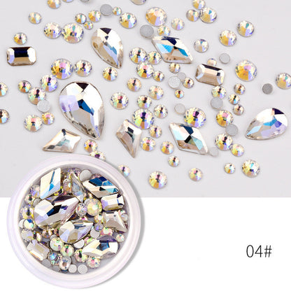 Special-Shaped Crystal Rectangle Glass Rhinestone Mixed Set Box