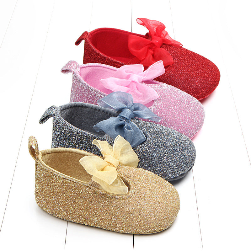 Shiny Ribbon Bow Female Baby Shoes Baby Shoes Toddler Shoes