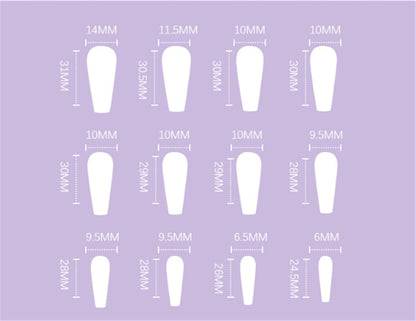 Evaporated Milk Tea Color Full Diamond Long Ballet Wear Nail Finished Nail Patch