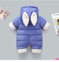 Hooded Cartoon Warm Romper Crawling Suit