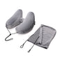 Hooded Travel Pillow H Shaped Inflatable Neck Pillow Folding Lightweight Nap Car Seat Office Airplane Sleeping Cushion Pillows