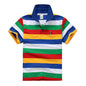 CUHK Children's T-shirt Cotton Striped Lapel Polo Shirt