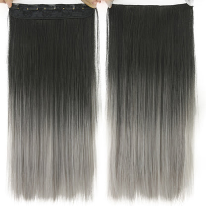 Dyed Gradual Straight Hair Clip Clip, Curtain T-color Hair Extension Piece