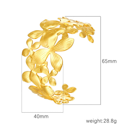 Women's Stainless Steel High-grade C- Shaped Oil Pressure Open-ended Bracelet