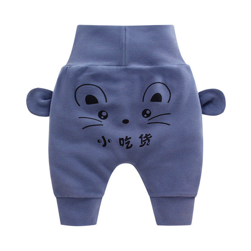Big pp baby high waist belly protection pants