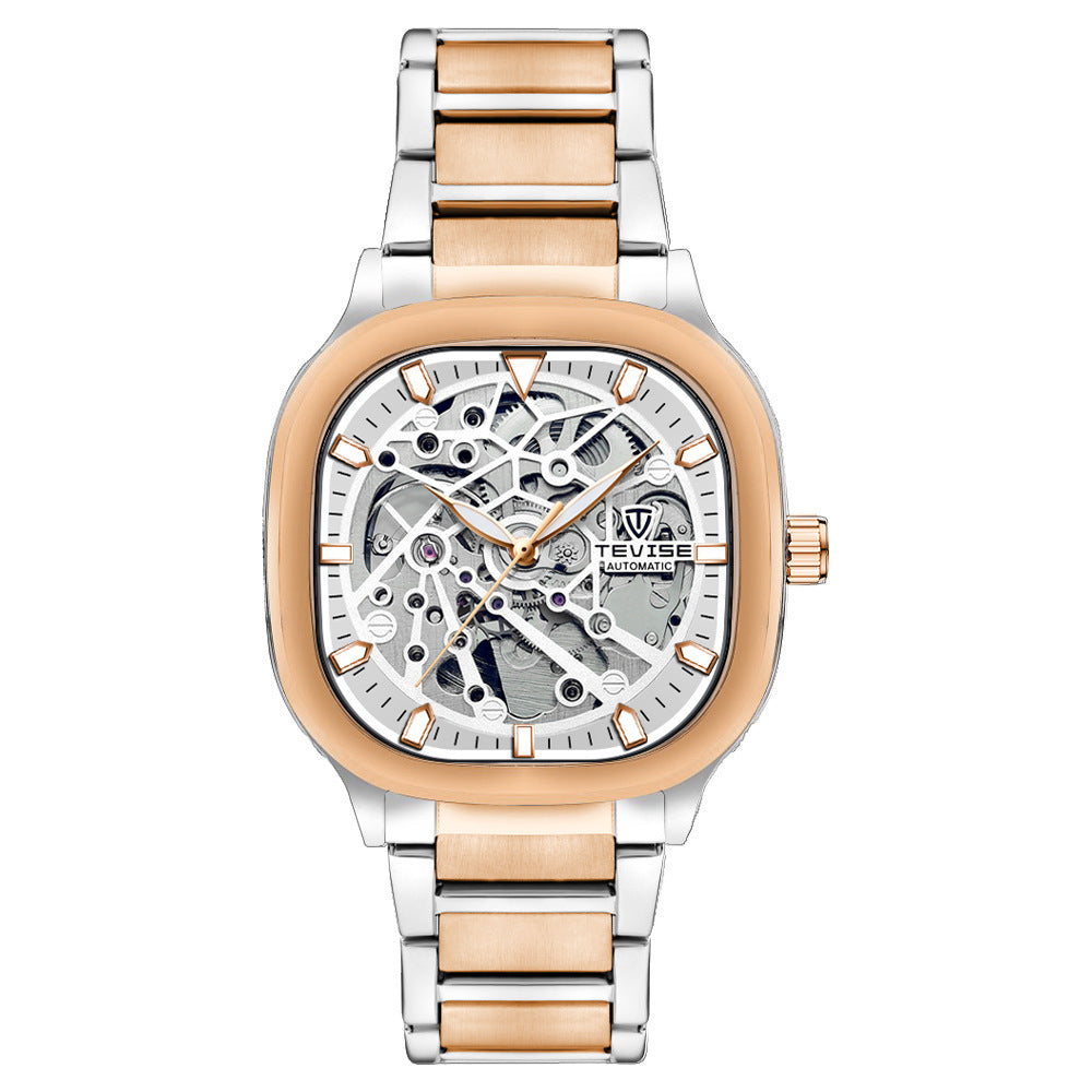 Waterproof Automatic Luminous Square Hollow Men's Watch