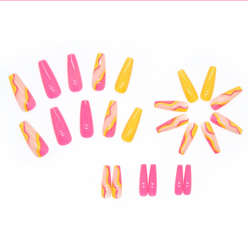 Nail Tip Yellow Rose Red 24 Pieces Boxed