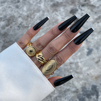 Simple Black White Sequins Removable