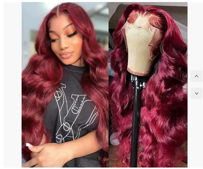 Wine Red Human Hair Wig