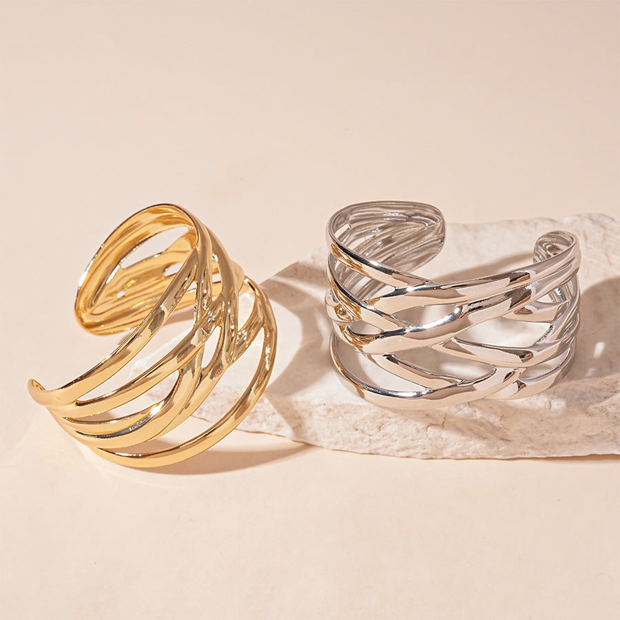 Fashion Multi-layer Glossy Geometric Bracelet For Women