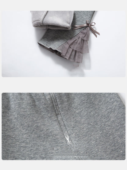 Female Baby Winter Plush Velvet Bottoming Flared Pants
